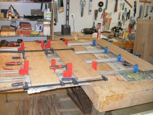 gluing up the drawer faces