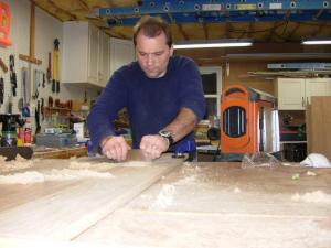 Scraping the glue joints