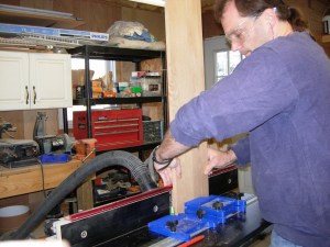 cutting the raised profile for the drawer faces