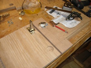 Laying out the hinges on the actual door