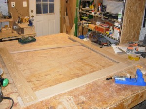 Drilled out the pocket holes for the rear panel