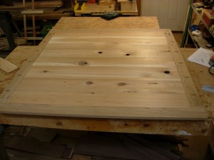 Laid out and glued the cedar