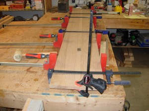 Clamping up the first bench seat