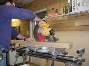 Cutting the boards for the legs