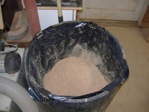 About 10 gallons of saw dust