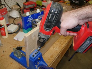Drilling the pocket holes