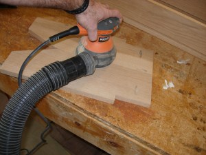 Sanding all of the boards