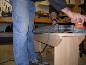 Sanding the top
