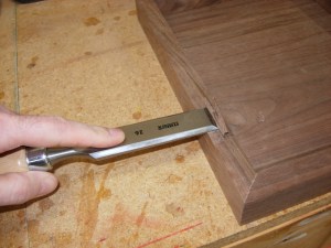 Cutting the hinge mortises