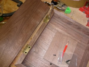 Hinges installed on box