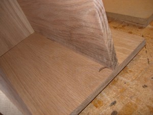 Hard oak causes the brads to bend