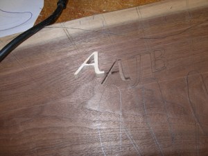 Letter next to the routed "A"