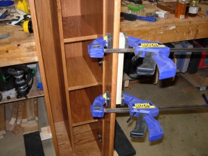 Clamping on the backer