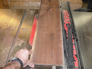 Cutting the walnut to size