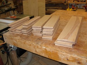 All the wood is roughed and ready for glue-up