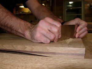 Scraping the glue joint