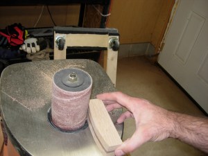 Sanding the cross pieces