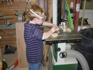 Cutting the hearts out on the bandsaw