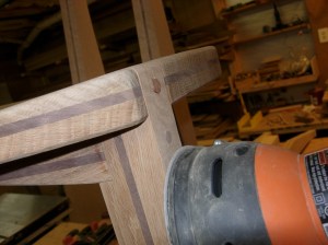 Sanding down the plugs