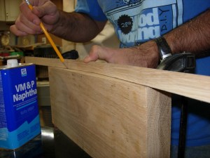 Marking the arc of the seat