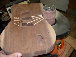 Cleaning up the edges with the spindle sander