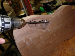 Drilling the wire holes