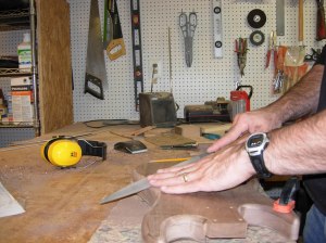 Shaping the back with a hand file
