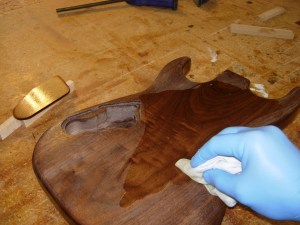 Applying coat number five