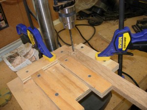 Drilling the narrower pieces