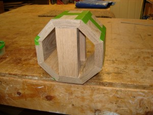 Glueing end pieces in place