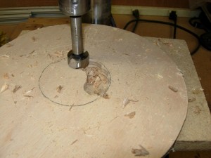 Cutting out the hole in the stiffener