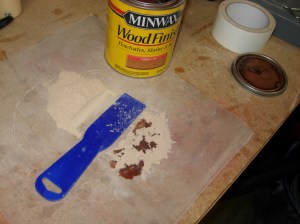 Staining the wood flour