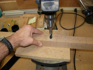 Drilling out the hole centers