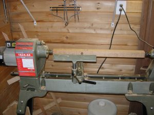 Leg blank ready for turning