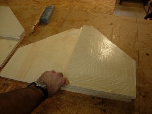 Glueing up the tabernacle base top