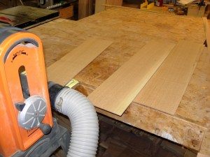 Planing down the bottom trim for the tabernacle stand