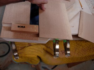 Laying out the veneer for the bottom lip