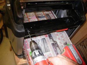 Drilling out the mounting holes