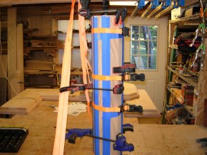 Column no. 2, strapped and drying
