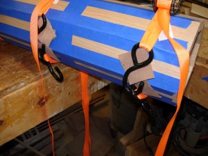 Bits of leather prevent gouging