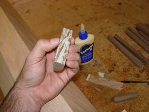 Applying glue to the trim