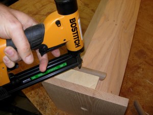 Pin nailing on the trim