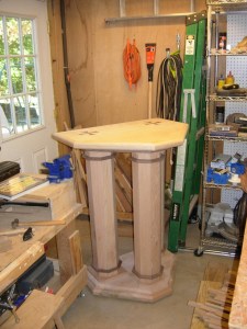 Tabernacle stand finished and tucked off to the side