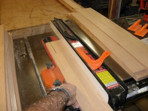Ripping boards for the raised panel frames