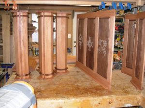 Panels and columns stained