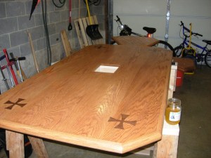 First coat on the altar top