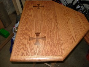 First coat on the tabernacle base top