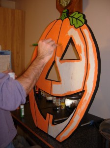 Painting on the orange and green