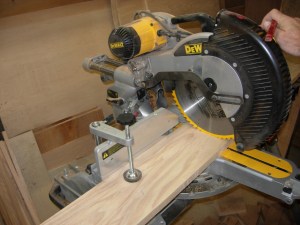 Cutting the wood for the shelf