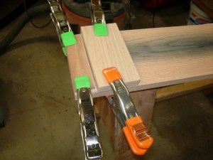 Clamping the leather in place